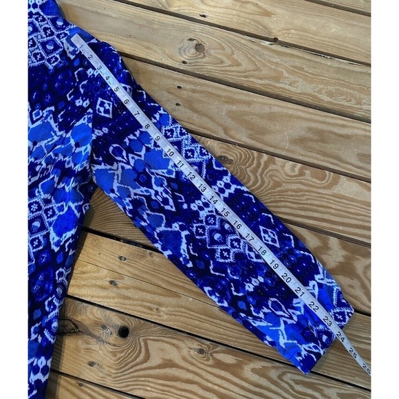 Zenergy By Chico’s Full Zip Patterned Jacket Top Size 0 Women’s Blue - Picture 8 of 8